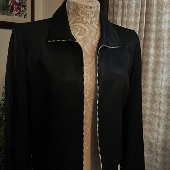 Rare! Henri Bendel - New York smooth crisp black zipper jacket - vintage class - Picture 2 of 12